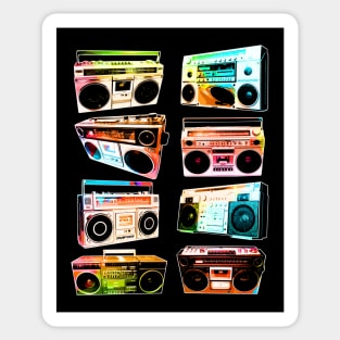 Colorful Pop Art Boomboxes Sticker